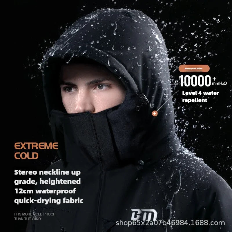 Winter Motorcycle Riding Coldproof Clothing Winter Fashion Waist Designwarm Cotton Jumpsuit,thickened Waterproof Snowmobile Suit