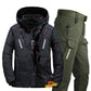Men's Winter Fishing Suit, Goose Down Jacket+Tactical Pants Fishing Set, Warm Snow Skiing, Mountain Climbing, Hunting Sportswear
