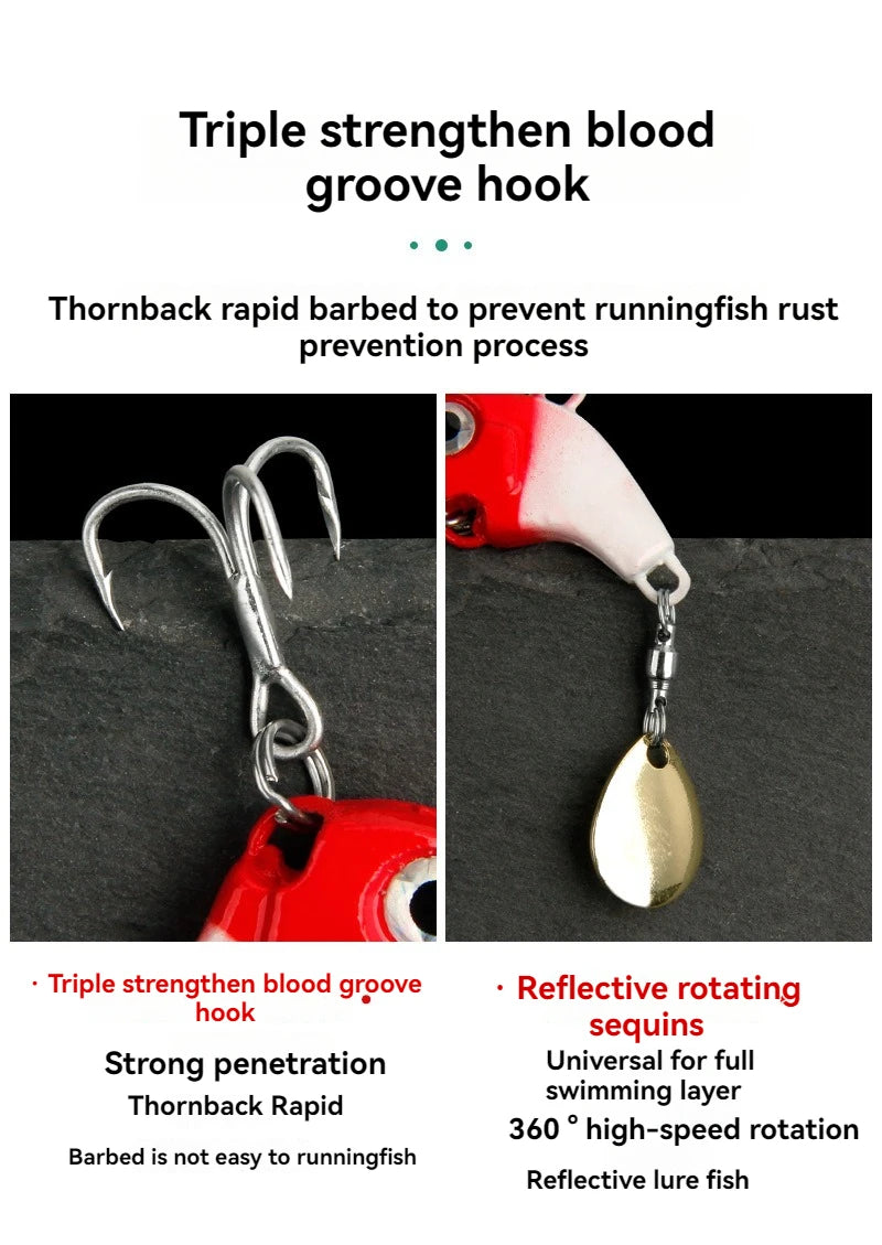 Fishing Lure Set 5pcs Wobble Rotating Metal VIB Vibration Bait Spinner Spoon Jig Sea Lures Artificial Hard Baits Sequins Tackle