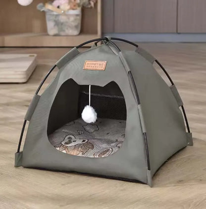 The pet tent is comfortable, breathable, scratch-resistant and wear-resistant, universal in all seasons, odorless and washable.