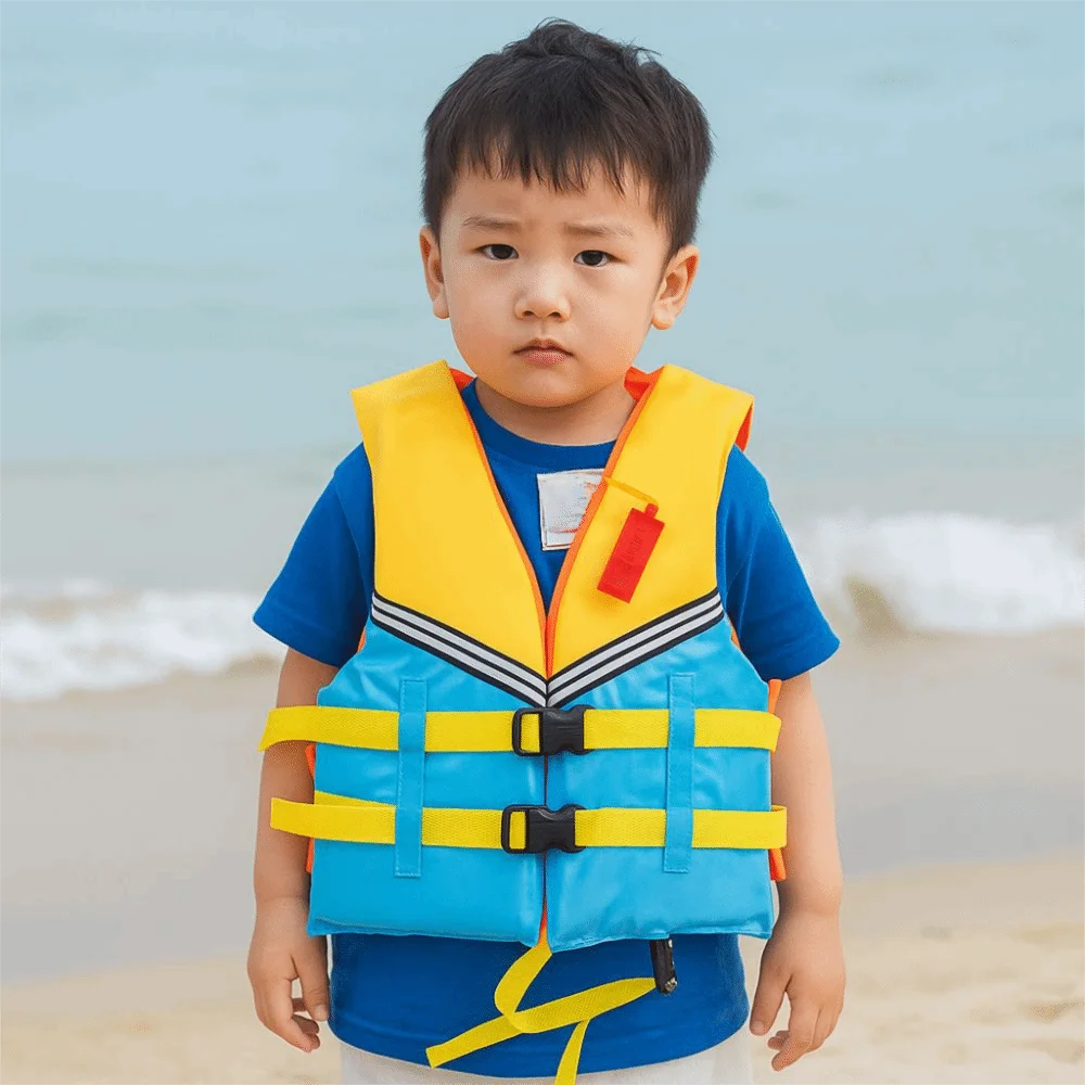 Survival Suit Large Buoyancy Life Vest Jacket with Whistle Adjustable Straps Marine Safety Vest Portable Swimming Vest Skiing