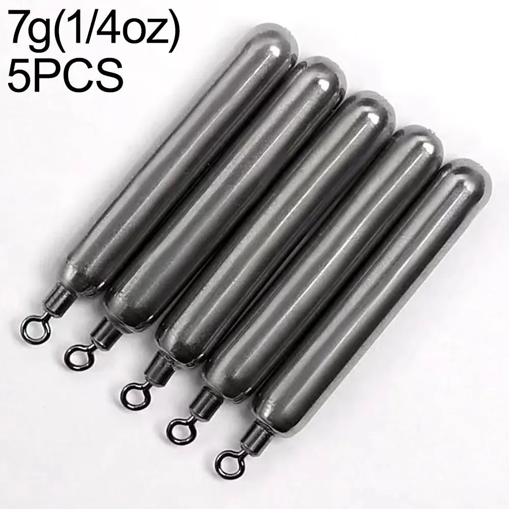 GOBAIT Tungsten Steel Fishing Weight 5PCS/Lot Sinker Mold 3.5g 5.3g 7g Tube Bullet Plumb PendantKit Pesca Metal Jig Cast Tackle