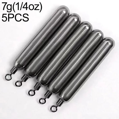 GOBAIT Tungsten Steel Fishing Weight 5PCS/Lot Sinker Mold 3.5g 5.3g 7g Tube Bullet Plumb PendantKit Pesca Metal Jig Cast Tackle