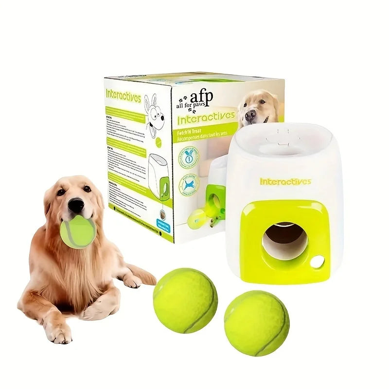 Pet Tennis Thrower Dog Cat Chase Training Fun Toy Reward Machine Intelligent Feeding Machine Throwing Machine with 2 Balls
