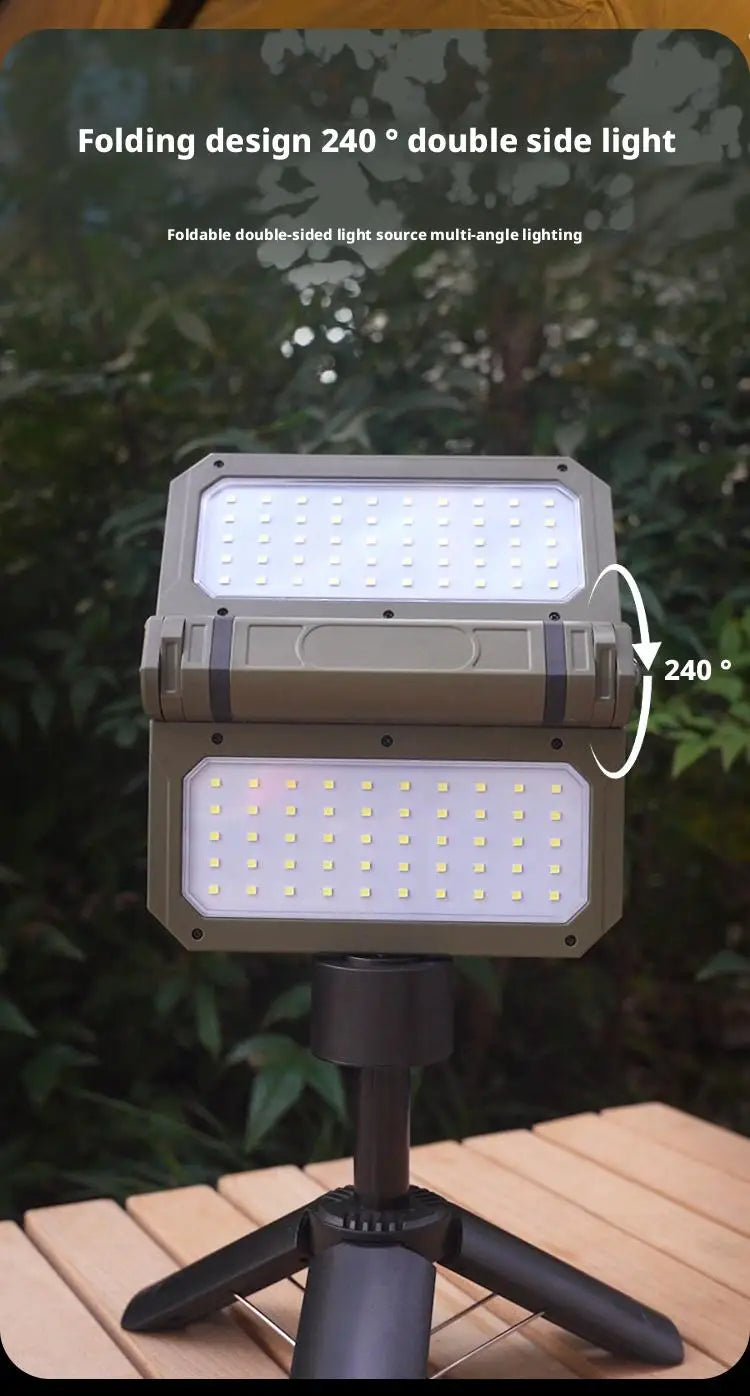 Solar Powered Portable Camping Light with Strong Magnetic Base for Home Emergency Construction Site Outdoor Work Lamp