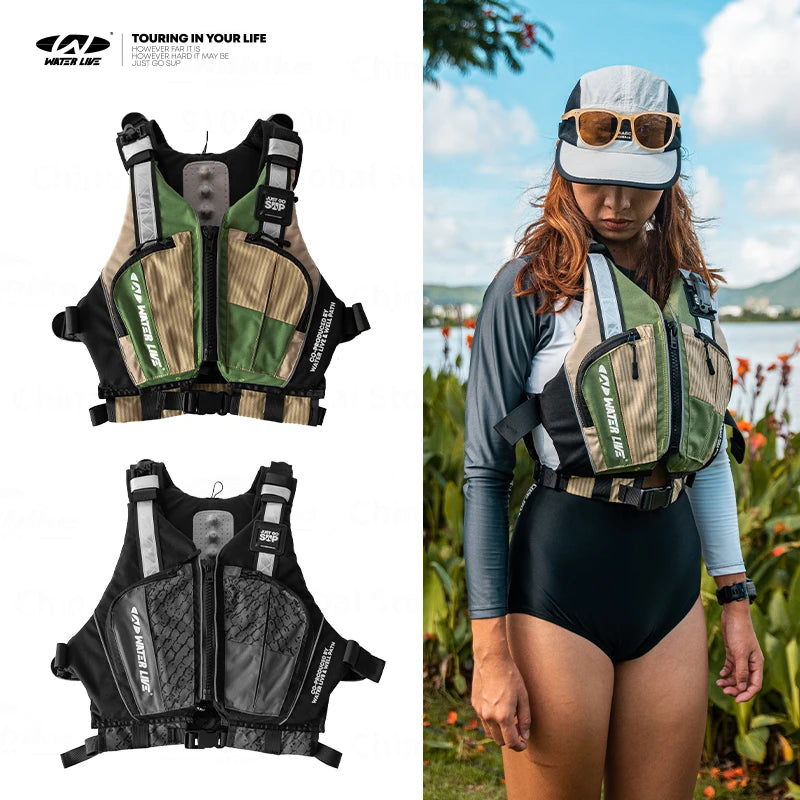 WATER LIVE Life Jacket Buoyancy Vest Safety for Water Sports Fishing Boating Drifting Swimming PVC Foam Chest Pack Adjustable