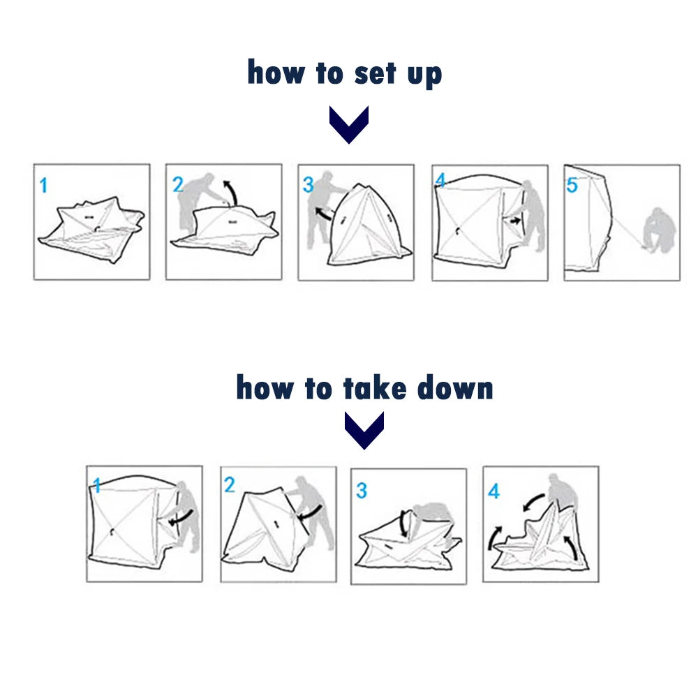 Easy Set-up Winter Fishing Tent Ice Fishing Tent Portable Ice Fishing Shelter Waterproof & Windproof Winter Fishing Equipment