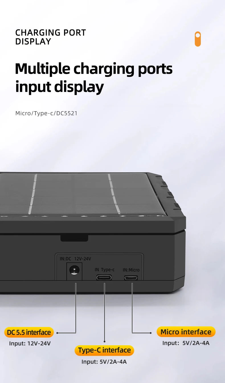 Solar Power Generation Solar Lithium Battery Smart Charger Type-C USB Four-Slot for 3.7V 18650/26650/21700/14500 Batteries