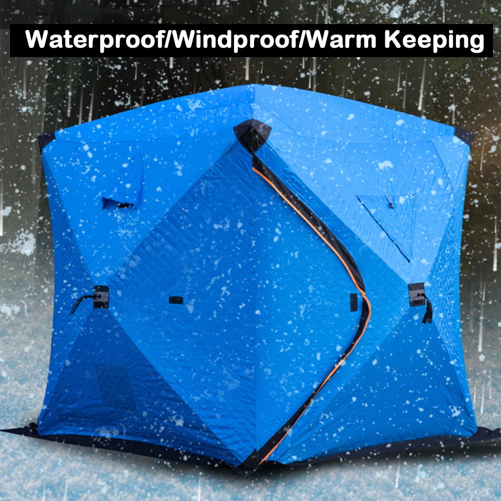 Easy Set-up Winter Fishing Tent Ice Fishing Tent Portable Ice Fishing Shelter Waterproof & Windproof Winter Fishing Equipment