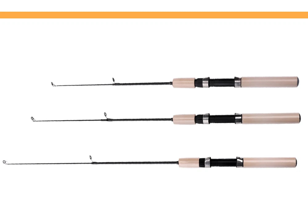 FISH KING Ice Fishing Rod Winter Short Fiber Telescopic Pole Portable Fish Trackle Accessories for Freshwater Saltwater