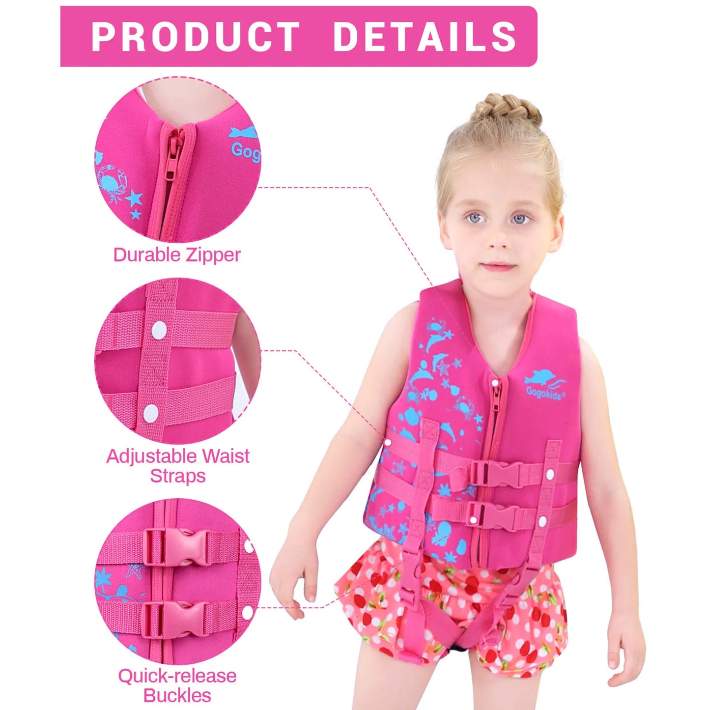 Child Life Vest for Swimming Aids outdoor Water Sports Safety Life Vest Water Sports Fishing Swimming Jacket for Kids