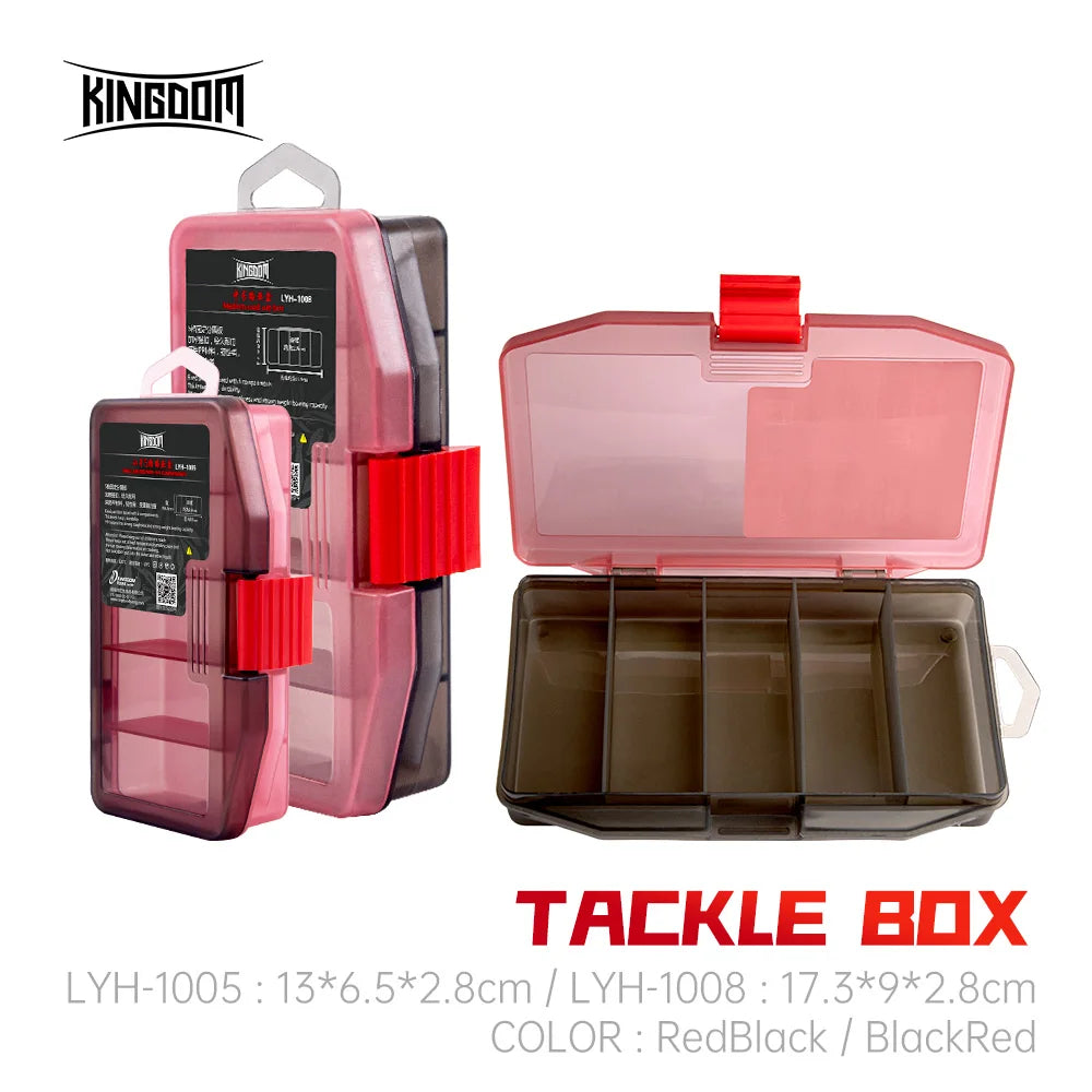 Kingdom Fishing Tackle Box Fish Lures Hooks Baits Compartments Storage Case Box Fishing Tackle Box for Pesca Fishing Accessories