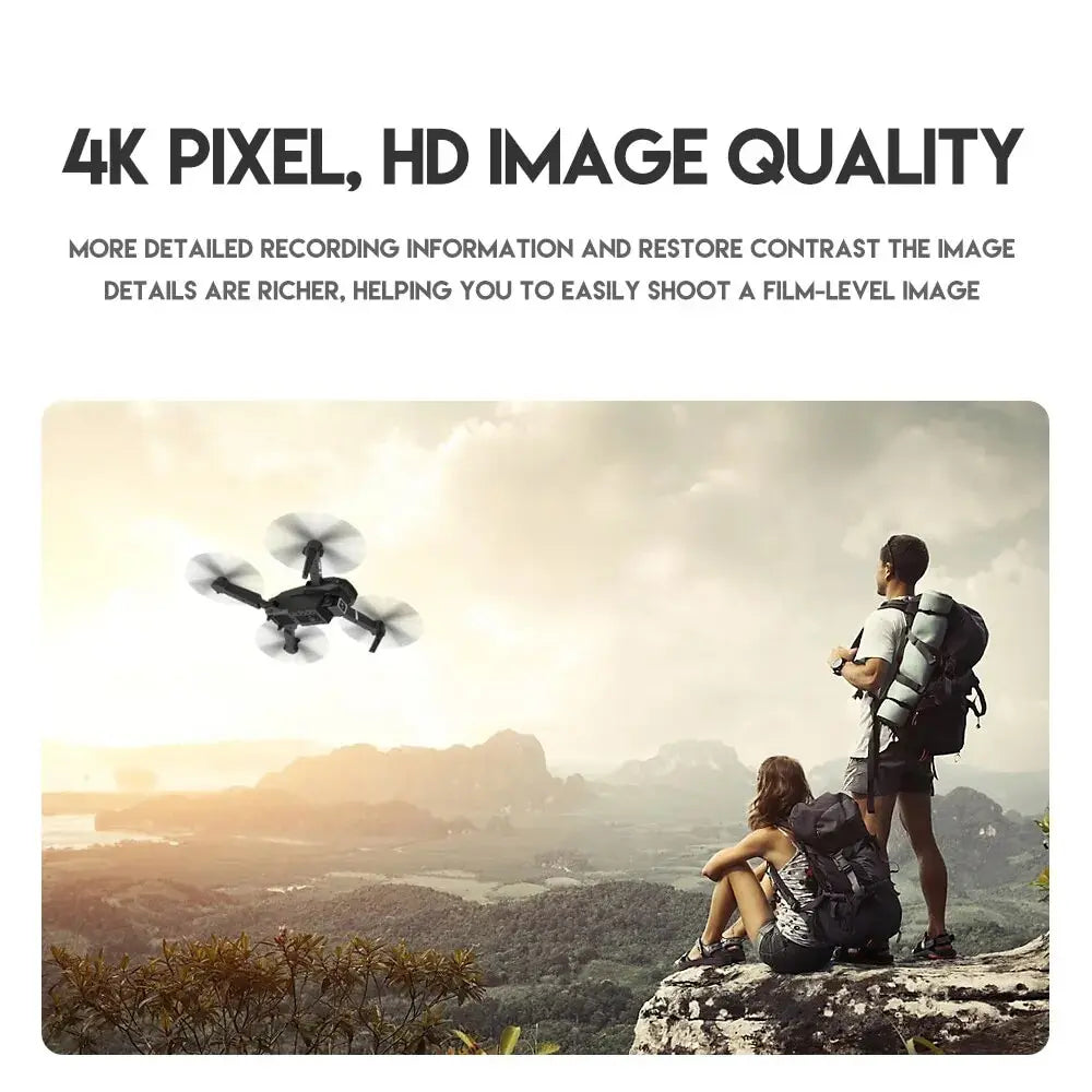 E88 Drone Toy, Dual Camera, One Key Takeoff Remote Control Men'S Gift Indoor and Outdoor, Halloween/Christmas/New Year Gift