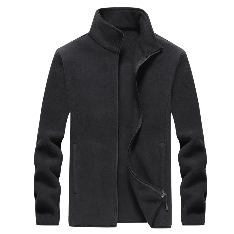 Winter fleece hiking jacket windbreaker for men Sportswear Wool lining thickened warm men's coat plus size overcoat