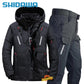 Men's Winter Fishing Suit, Goose Down Jacket+Tactical Pants Fishing Set, Warm Snow Skiing, Mountain Climbing, Hunting Sportswear
