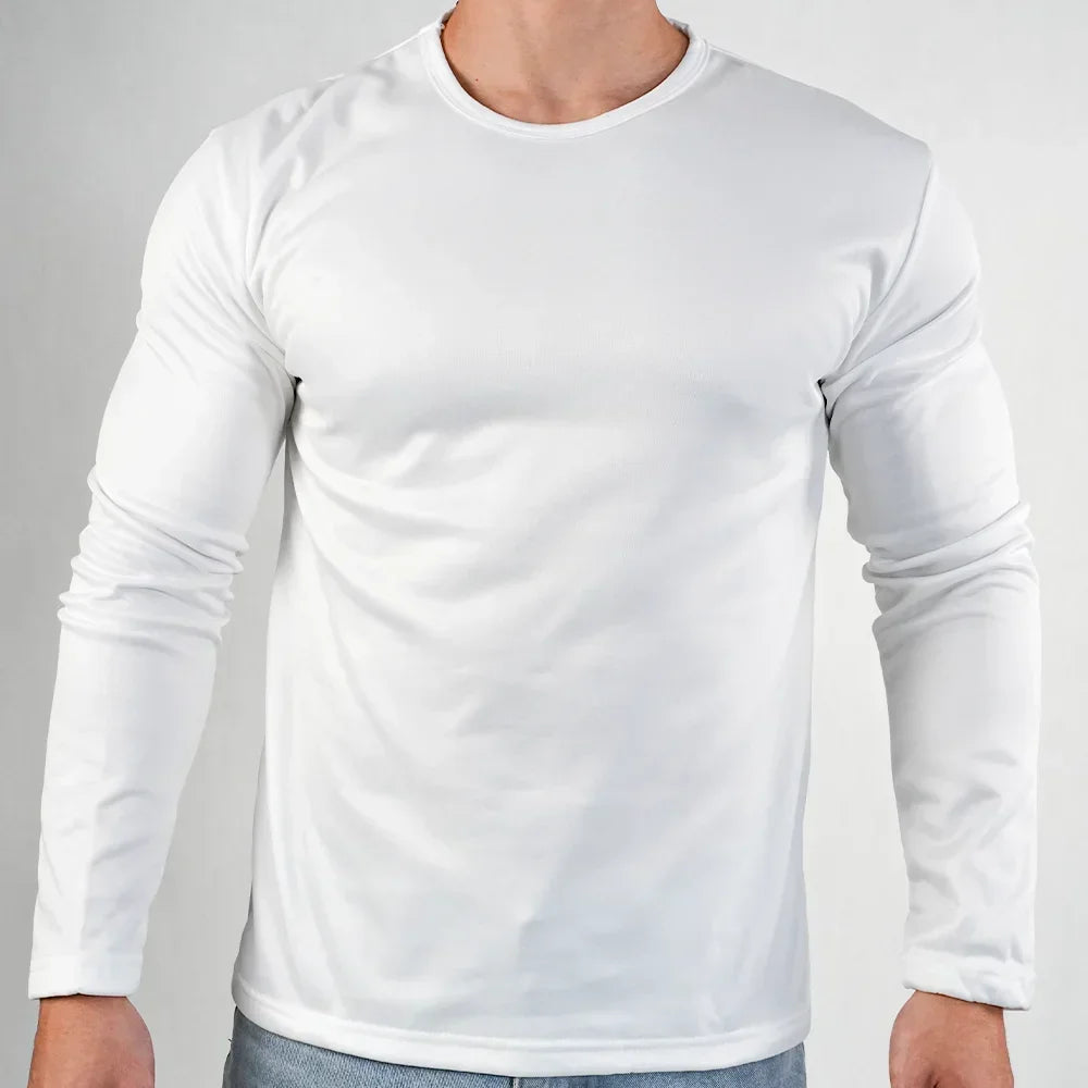 Men's Winter Thermal Long-sleeved T-shirt Wear Extreme Cold Weather Base Layer Top Fleece Lined Winter O-Neck Bottoming Shirts
