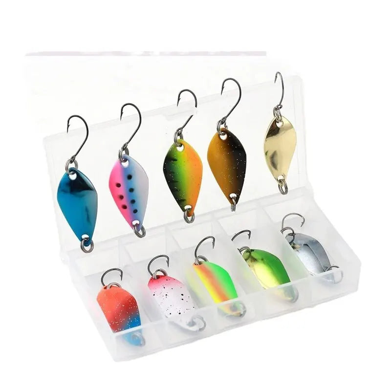 2.5g/3.5g/5g Fishing Kit Jig Spoon Lure Bait Set Hard Metal Spinner Wobbler Spoon Trout Bass Area Fishing Gear Lure Spoon Bait