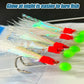 TAKBAS 1/3/5Packs Sabiki Rigs Saltwater, Fish Skin Mackerel Feathers Rigs, Sea Fishing Rigs with Luminous Beads Flasher Rig