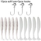 10PCS Soft Lure 5.5cm 7cm 10cm T Tail Worm 3PCS Jigging Head Hook 3g 5g 10g Metal Jig Carp Fishing Pesca Swimbait Gear Kit Bait