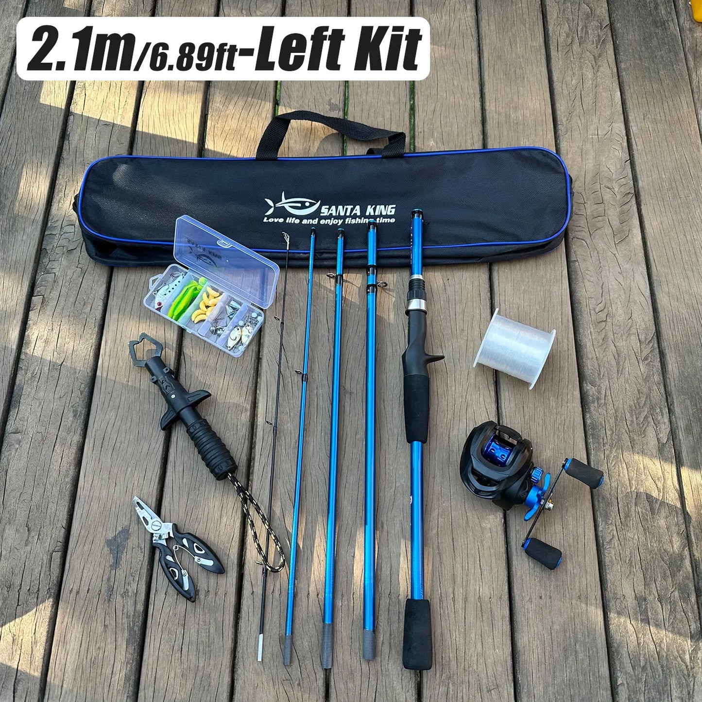 Fishing Rod Reel Set with Fishing Gear Bag Fish Controller Fishing Line Fishing Pliers - Complete Fishing Equipment Kit