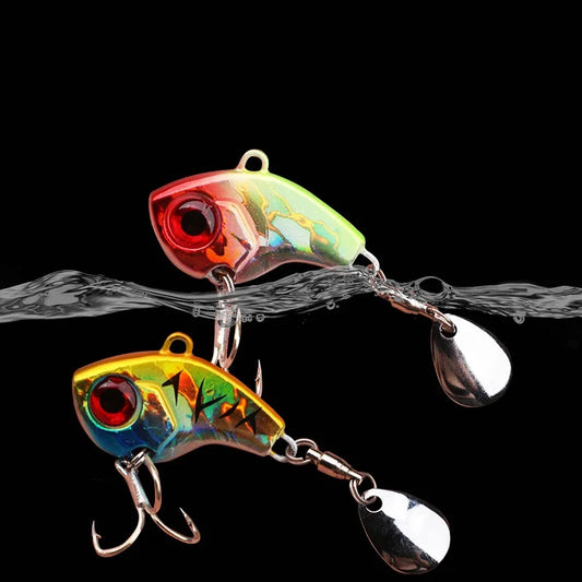 Fishing Lure Set 5pcs Wobble Rotating Metal VIB Vibration Bait Spinner Spoon Jig Sea Lures Artificial Hard Baits Sequins Tackle