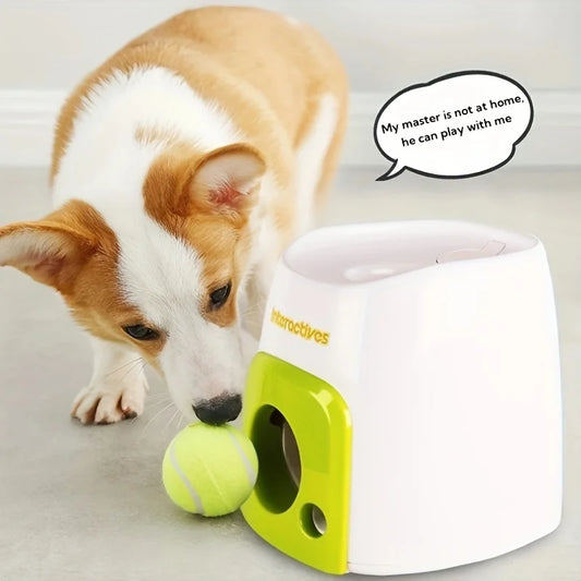 Pet Tennis Thrower Dog Cat Chase Training Fun Toy Reward Machine Intelligent Feeding Machine Throwing Machine with 2 Balls