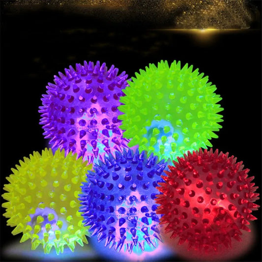 1 Pc Pets Luminous Chew Toy , Bite-Resistant, Vocal, Elastic, Bouncy, Squeaky Balls for Cats Dogs