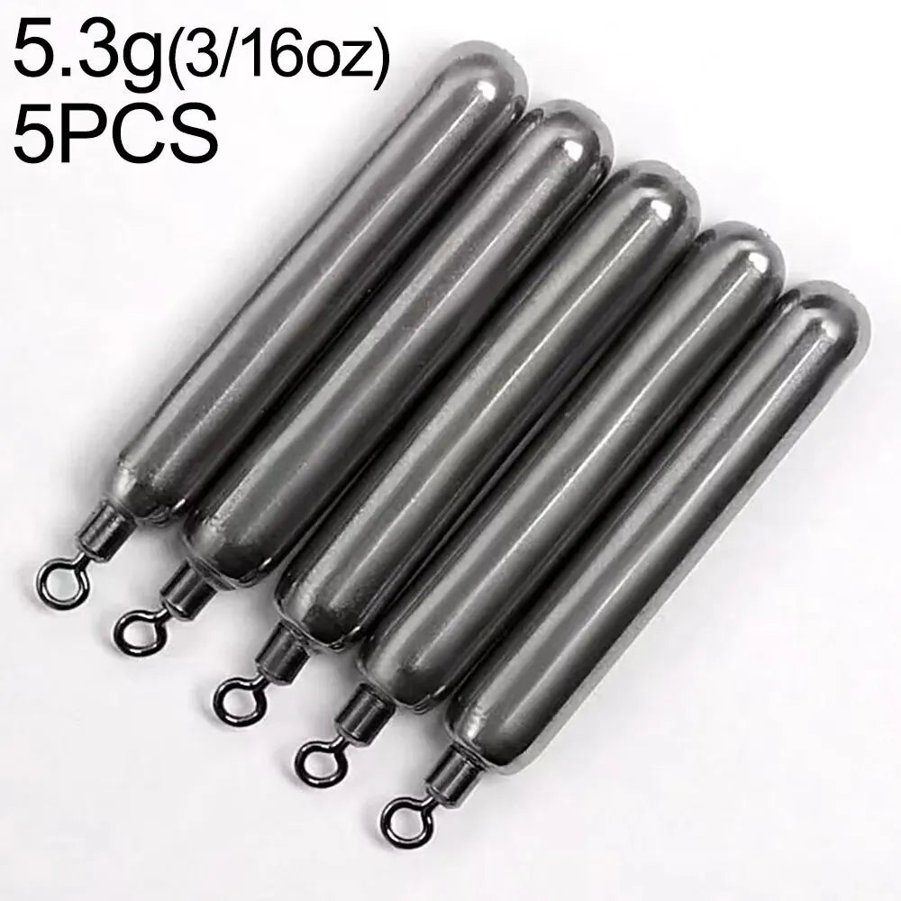 GOBAIT Tungsten Steel Fishing Weight 5PCS/Lot Sinker Mold 3.5g 5.3g 7g Tube Bullet Plumb PendantKit Pesca Metal Jig Cast Tackle