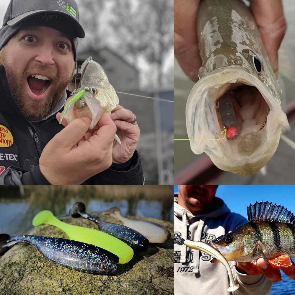 10PCS Soft Lure 5.5cm 7cm 10cm T Tail Worm 3PCS Jigging Head Hook 3g 5g 10g Metal Jig Carp Fishing Pesca Swimbait Gear Kit Bait