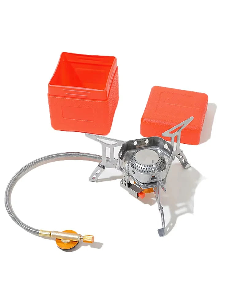 3000W Camping Gas Stove Picnic Burner Hiking Fishing Gas Burner Backpacking Small Furnace Outdoor Camp Travel Kitchen Cookware