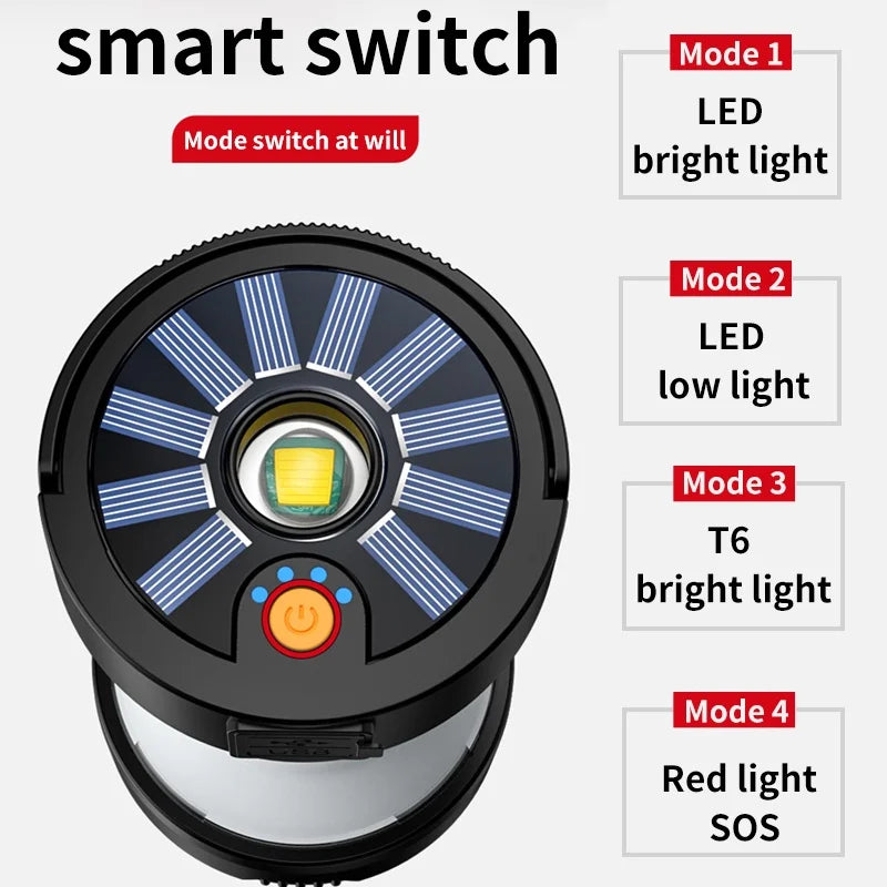 Solar LED Camping Lantern Light Outdoor Waterproof Emergency Rechargeable Multifunctional Portable Tent Flashlight