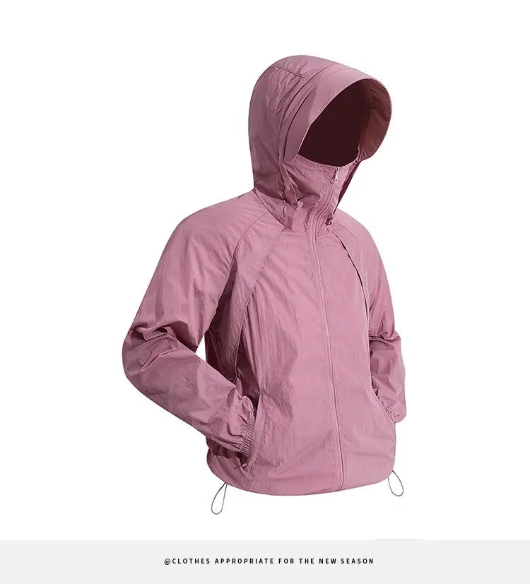 Ice Silk Hated Sun Protection Clothing Men's Summer Thin Breathable Outdoor Climbing Suit Workwear Jaet Loose Fit Casual En...