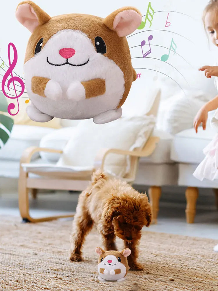 Cartoon Pig Active Moving Pet Plush Toy Washable Talking Moving Dog Ball Toy Pet Bouncing Balls for Dogs Cats