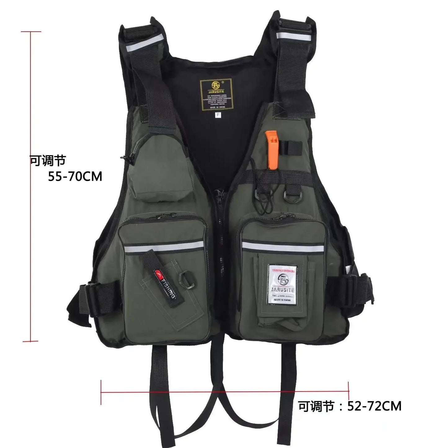 Fishing Life Jacket Buoyancy Vest Multi-pocket Lightweight Fly Fishing Vest for Men Adjustable Vests Detachable Cushion