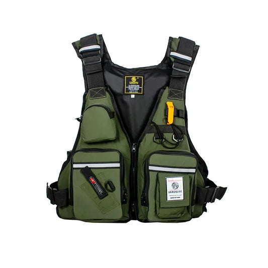 Fishing Life Jacket Buoyancy Vest Multi-pocket Lightweight Fly Fishing Vest for Men Adjustable Vests Detachable Cushion
