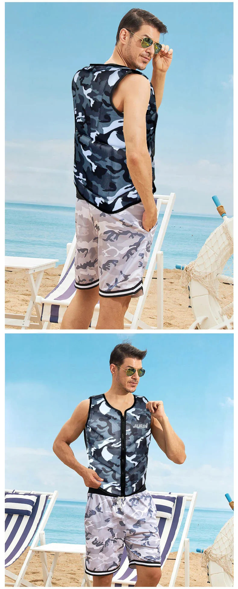 Lightweight Breathable Summer Camouflage Fishing Vest with Built-in Life Jacket for Adults and Kids No Strap Design Life Vest