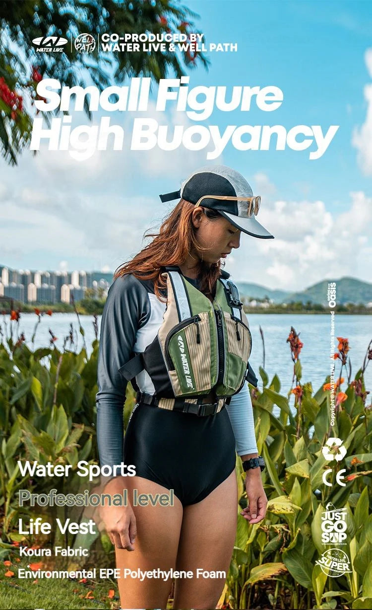 WATER LIVE Life Jacket Buoyancy Vest Safety for Water Sports Fishing Boating Drifting Swimming PVC Foam Chest Pack Adjustable