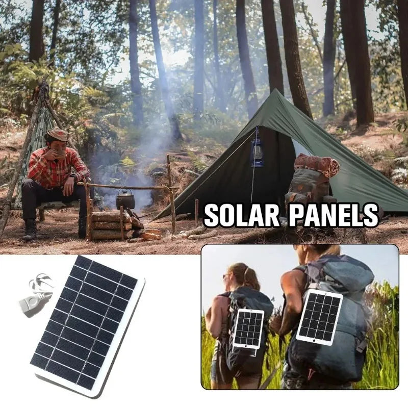 Portable Solar Panel 5V 2W Solar Plate With USB Safe Charge Stabilize Battery Charger for Outdoor Camping Home Power Bank Phone