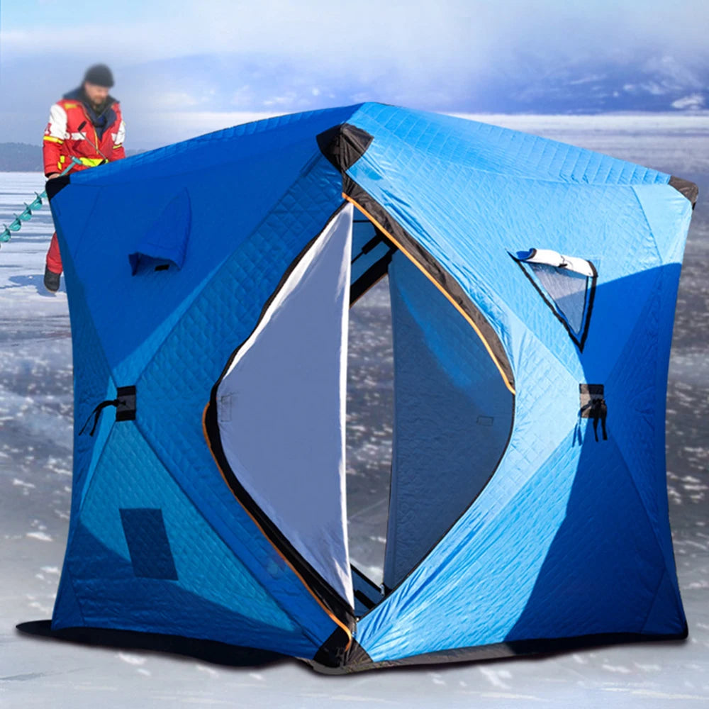 Easy Set-up Winter Fishing Tent Ice Fishing Tent Portable Ice Fishing Shelter Waterproof & Windproof Winter Fishing Equipment