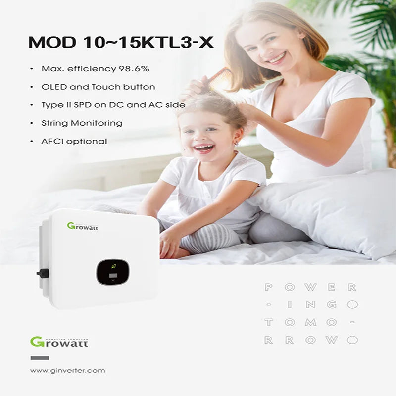 Solar Panel Kit Complete For Home 10000 w 5000w 380V 3 Phrase220v On Grid System Growatt Grid Tie Inverter  2 MPPT PV Panel 500W