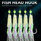 5 Hooks Sabiki Rigs Saltwater Fishing Lures Bait Rigs Real Fish Skin String Hook Mackerel Glow in The Dark Flash Sabiki Rigs