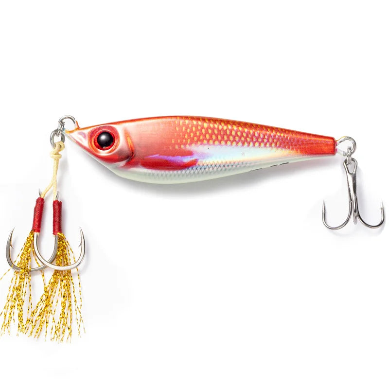 Fisher Town  Metal jig 20g40g60g80g 3D Print Laser slow jig Trout Sea Fishing Bait micro jig Sea Fishing Bait Jigging Lure Metal