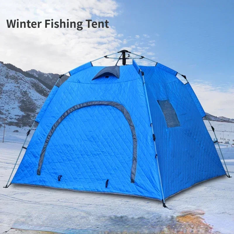 Portable Ice Fishing Shelter Easy Set-up Waterproof  Windproof Winter Tent for Outdoor Camping Hiking Cold Weather Protection