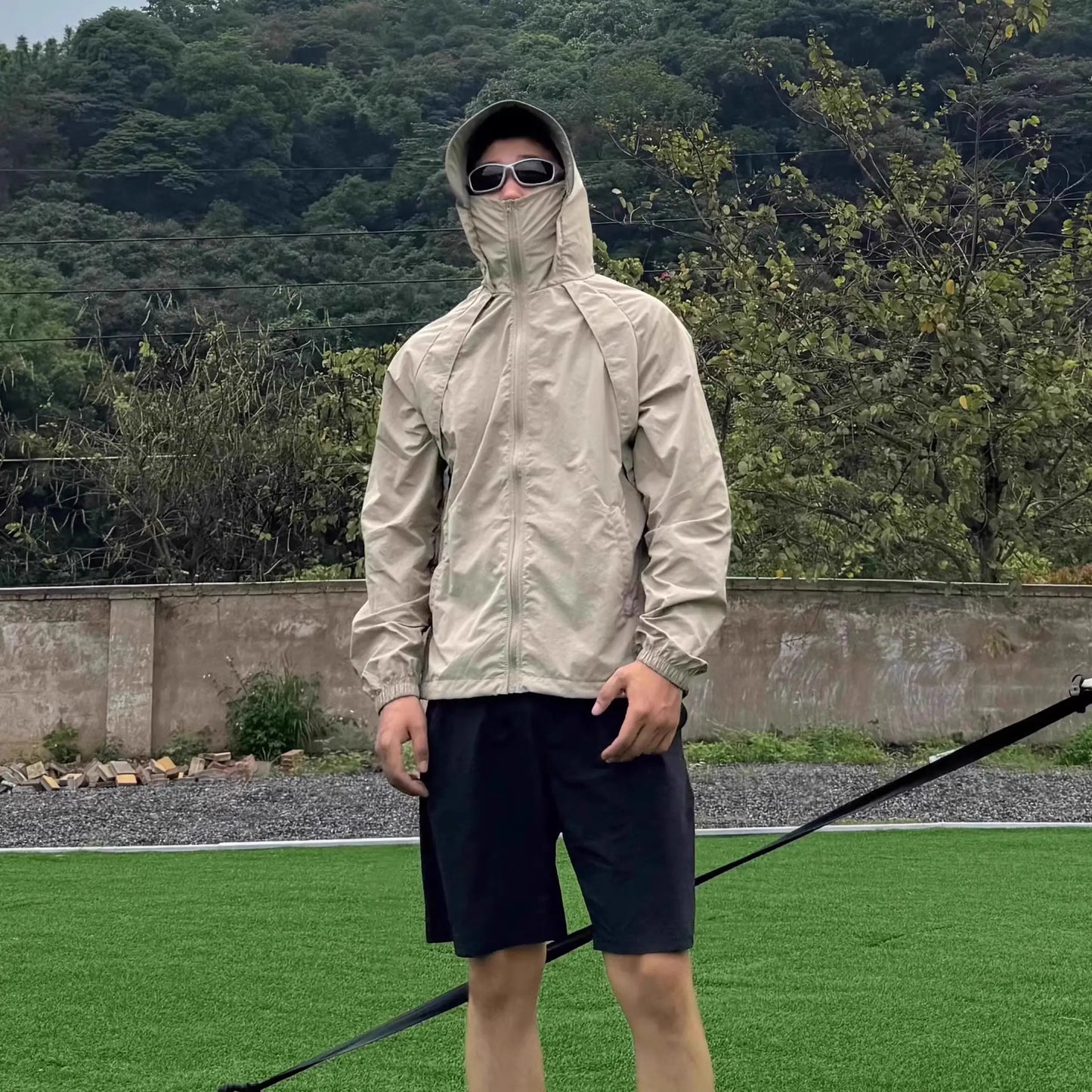 Ice Silk Hated Sun Protection Clothing Men's Summer Thin Breathable Outdoor Climbing Suit Workwear Jaet Loose Fit Casual En...