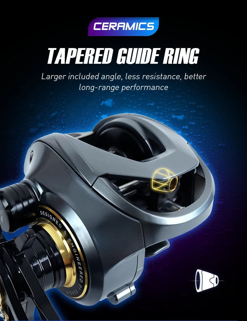 SEASIR Cast-X Baitcasting Reel 7.3:1 HS Gear Ratio Aluminum Double Spool Carbon Grip Metal BFS Micro Fresh Seawater Fishing Coil