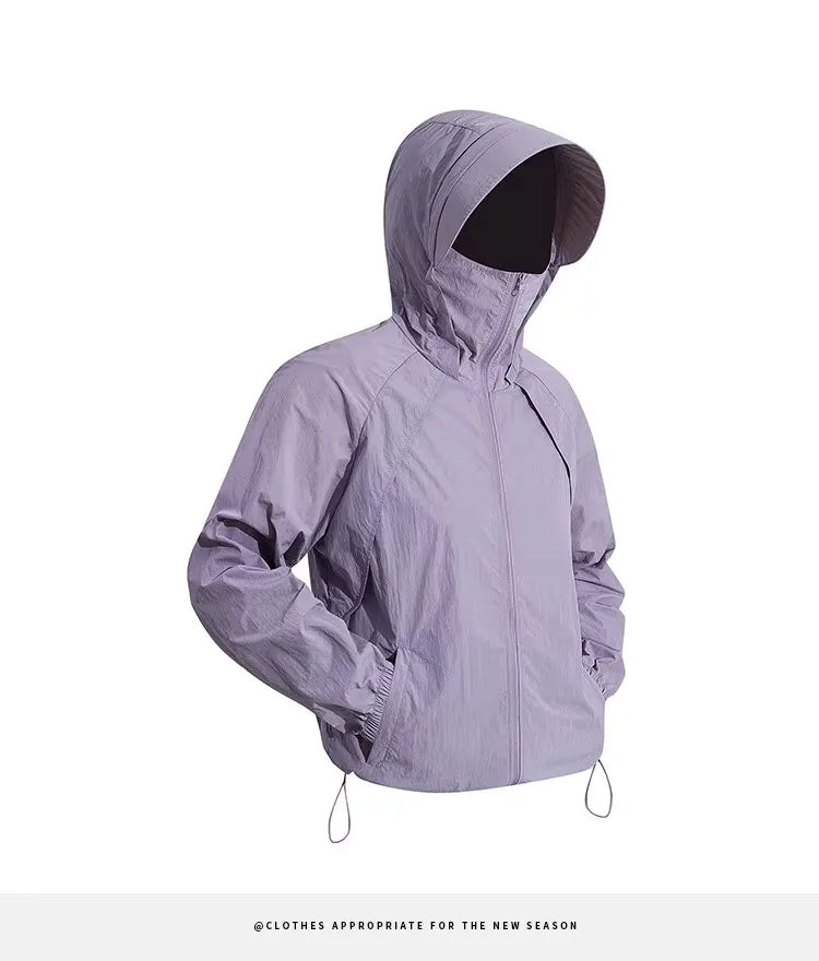 Ice Silk Hated Sun Protection Clothing Men's Summer Thin Breathable Outdoor Climbing Suit Workwear Jaet Loose Fit Casual En...