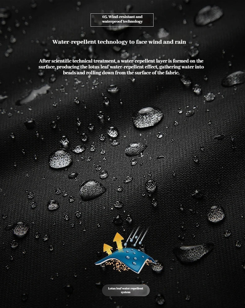 Winter New Waterproof Coat for Men, Winter with Added Velvet and Thick Warm Top, Men's Casual Loose Ski Jacket Jacket