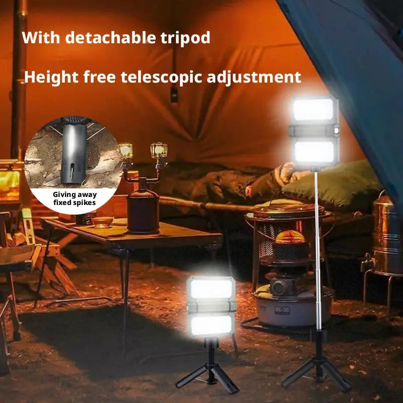 Solar Powered Portable Camping Light with Strong Magnetic Base for Home Emergency Construction Site Outdoor Work Lamp