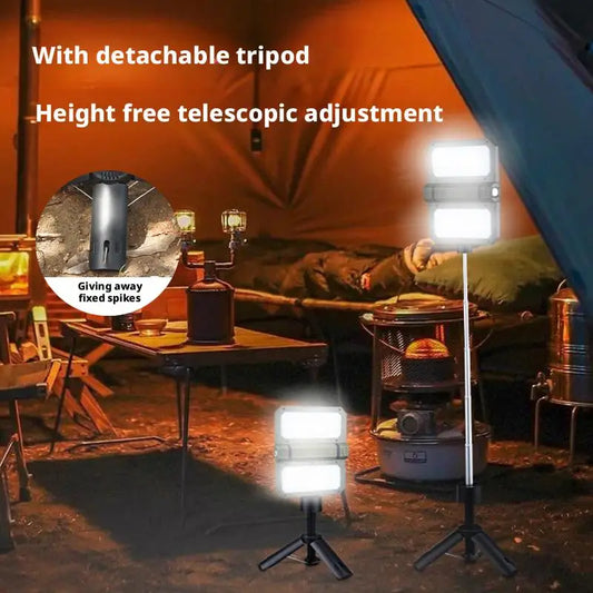 Solar Powered Portable Camping Light with Strong Magnetic Base for Home Emergency Construction Site Outdoor Work Lamp