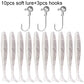 10PCS Soft Lure 5.5cm 7cm 10cm T Tail Worm 3PCS Jigging Head Hook 3g 5g 10g Metal Jig Carp Fishing Pesca Swimbait Gear Kit Bait